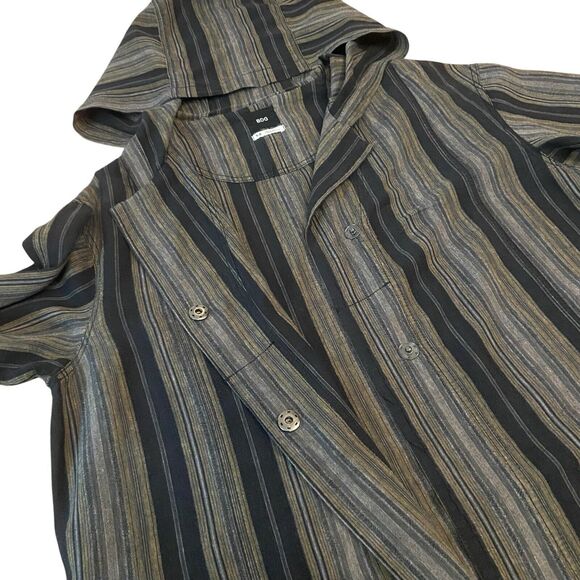 Urban Outfitters BDG Multicolor Stripe Oversized Lagenlook Hooded Jacket Size S - Picture 10 of 12